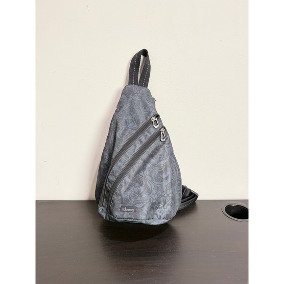 Sakroots Handbags - Sakroots Gray Floral Paisley On The Go Sling Backpack Black Spirit Desert Bag
